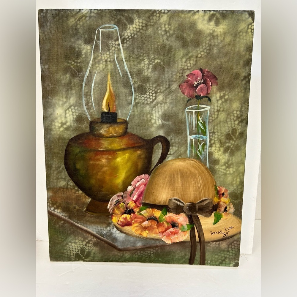 Original Painting on canvas/ Artist Signed/ Tomas Luna 83/ Vintage/Stunning